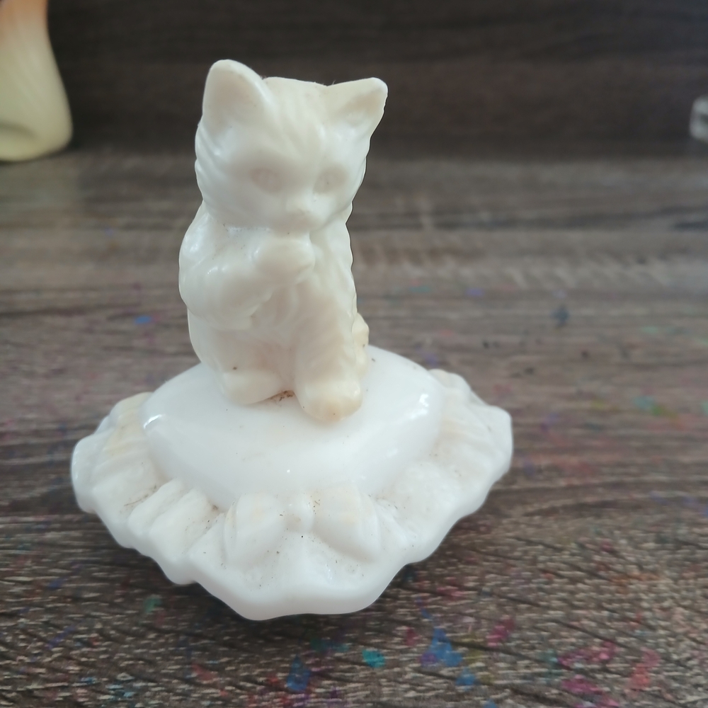 Avon Bottle Kitty Sitting On A Pillow